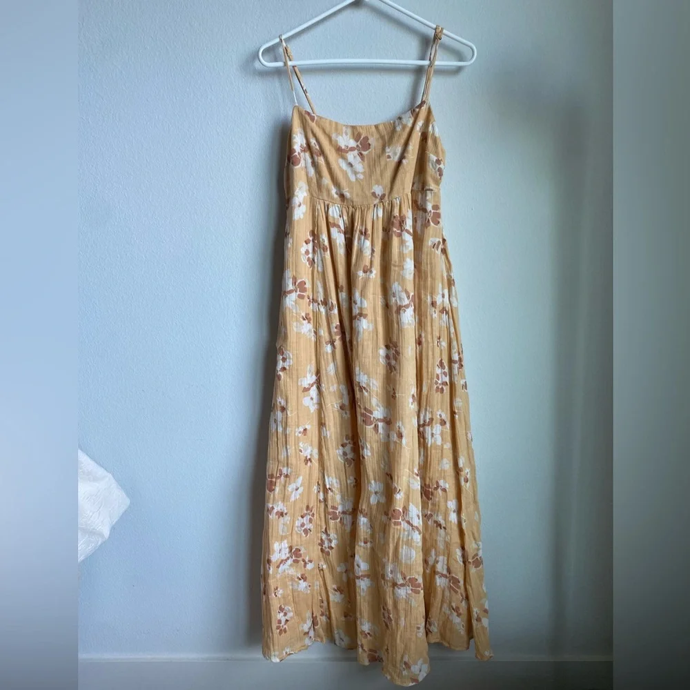 abercrombie and fitch floral yellow maxi dress